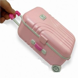 Renkli BavuI Tasarımlı Tekerlekli Müzik ve Takı Kutusu Şık Tasarım Bavul Tipi Seyahat Çantası