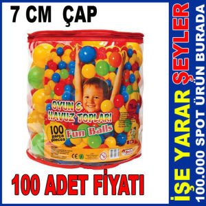 100 ADET 7cm ÇAPINDA ÇOCUK OYUN ve HAVUZ TOPU