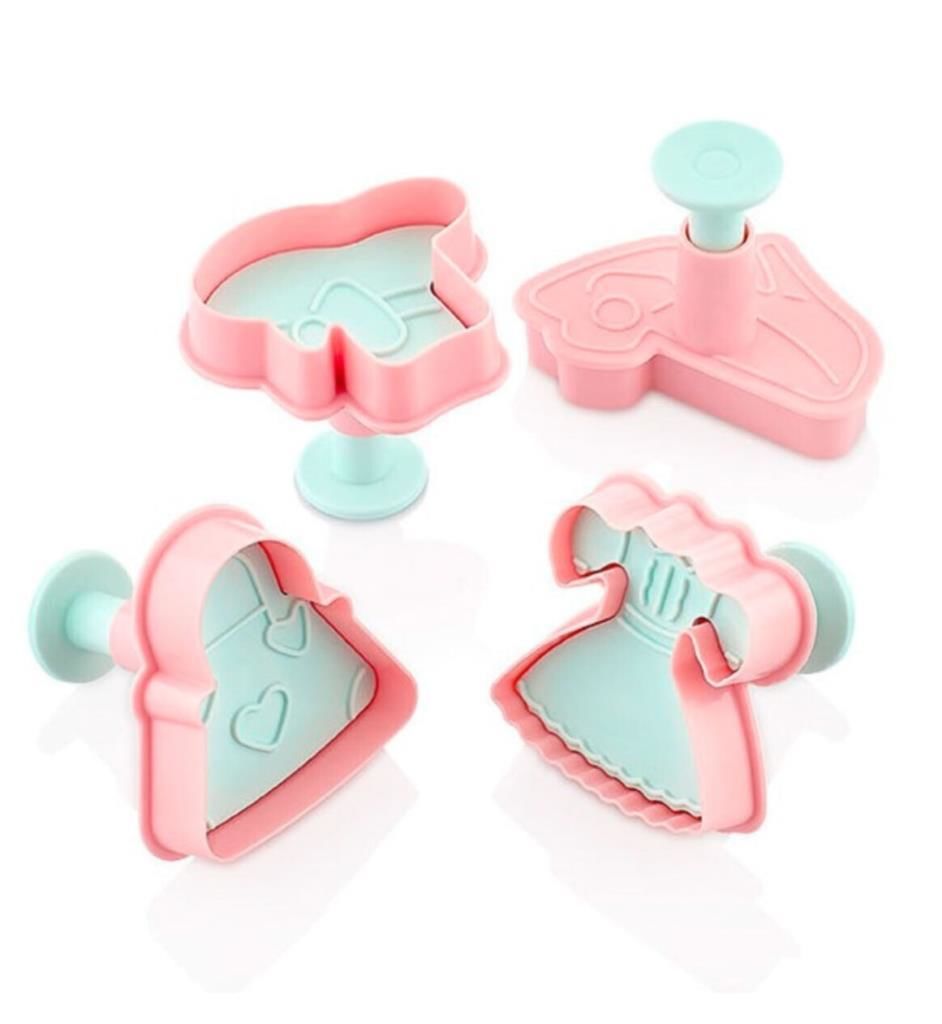 PD3130 Suncook Basmalı Elbise Kesici 4'lü-kurabiye Hamur Kesici