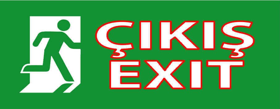 ÇIKIŞ TABELA LEVHASI 10x30x1 cm KANVAS TABLO ŞEKLİNDE DİREKT ASILABİLİR DURUMDA