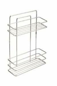 2 Katlı Düz Krom Banyo Rafı Şampuanlık