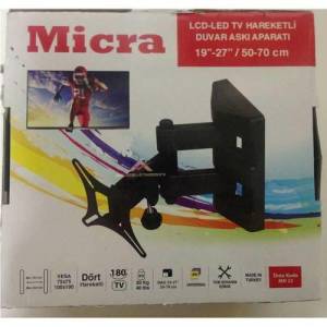 Micra 19''-27'' 50-70cm Çift Kollu Lcd-Led Tv Hareketli Duvar Askı Aparatı Dört Hareketli 20kg