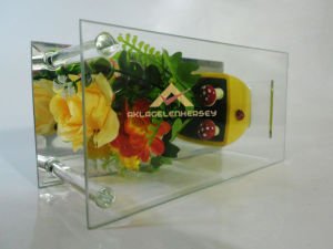 CAM KAFESLİ SİMLİ DESENLİ ÇİÇEKLİ CAM VAZO F-106