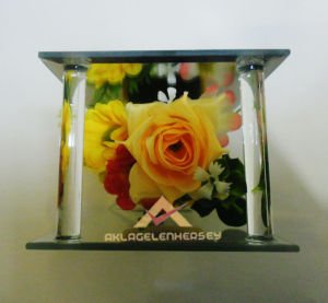 CAM KAFESLİ SİMLİ DESENLİ ÇİÇEKLİ CAM VAZO F-106