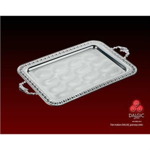 48x25cm BÜYÜK BOY KARE MODEL GÜMÜŞ NİŞAN TEPSİSİ