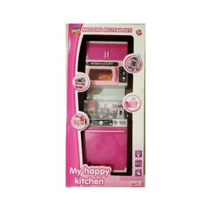 Modern  Mutfak Seti Tekli Fırınlı Açılır Kapanır Dolaplı İçicek objeli Eğitici Öğretici Oyuncak