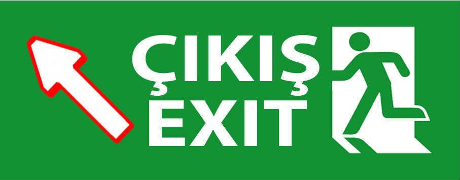 SOL ÜST ÇIKIŞ TABELA LEVHASI 10x30x1 cm KANVAS TABLO ŞEKLİNDE DİREKT ASILABİLİR DURUMDA