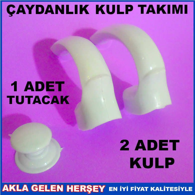 BEYAZ RENKLİ ÇAYDANLIK KULP TAKIMI VE TUTACAĞI
