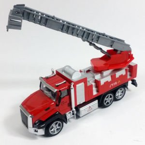 DieCast Metal Kasa Hareketli Uzayan Merdivenli Çek Bırak Oyuncak İtfaiye Kamyonu