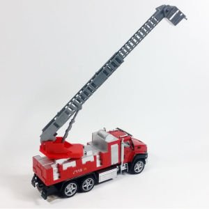 DieCast Metal Kasa Hareketli Uzayan Merdivenli Çek Bırak Oyuncak İtfaiye Kamyonu