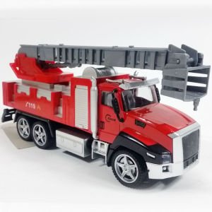 DieCast Metal Kasa Hareketli Uzayan Merdivenli Çek Bırak Oyuncak İtfaiye Kamyonu