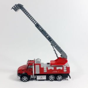 DieCast Metal Kasa Hareketli Uzayan Merdivenli Çek Bırak Oyuncak İtfaiye Kamyonu