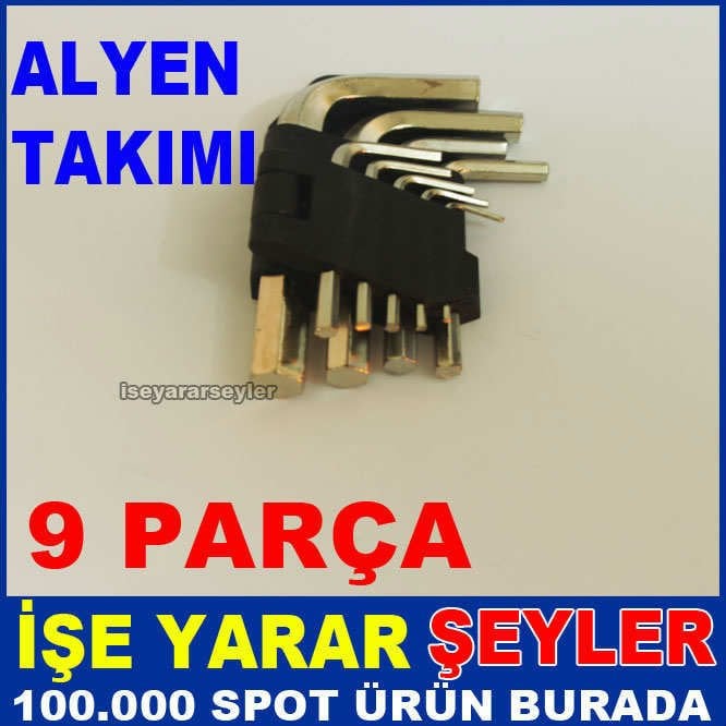 KROM VANADYUM ÇELİĞİ 9 PCS ALYAN TAKIMI