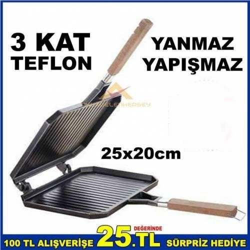 Taşhan Ocak Üstü Tost grill İç ve Dış Yüzeyi 3 Kat Teflon Kaplama