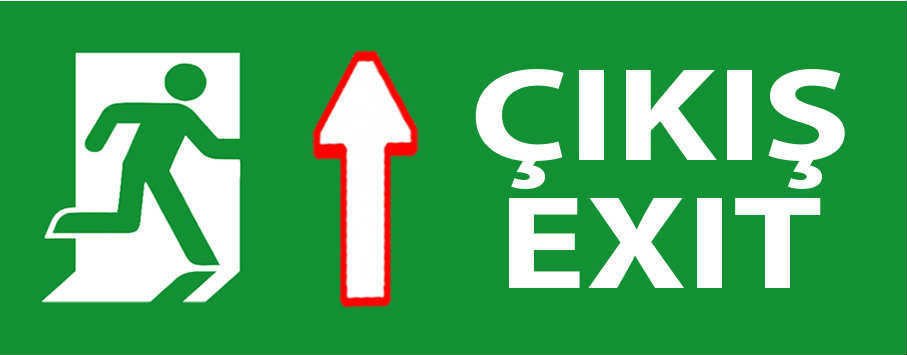 YUKARI ÜST ÇIKIŞ TABELA LEVHASI 10x30x1 cm KANVAS TABLO ŞEKLİNDE DİREKT ASILABİLİR DURUMDA