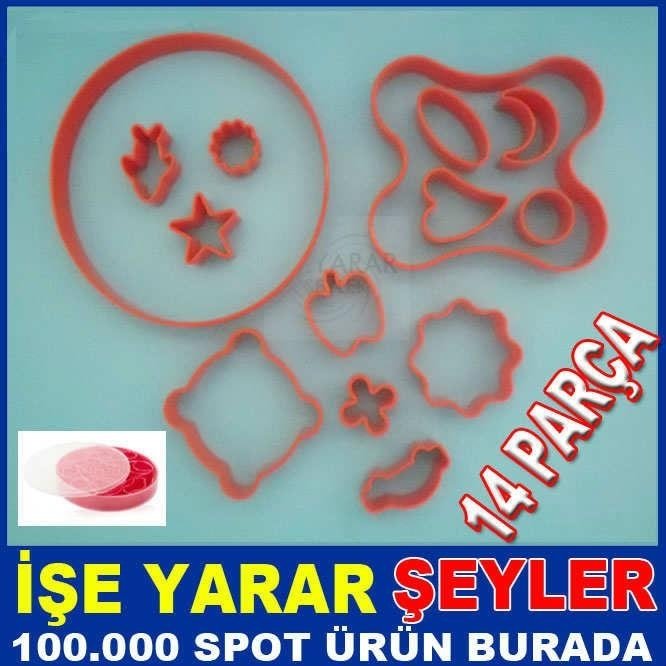 14lü Hamur Kesme Kalıpları Kek Kurabiye Pasta Değişik Şekillerde