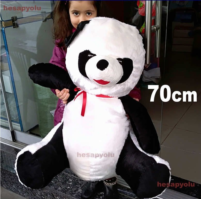 Büyük boy Panda 70cm peluş panda 1.kalite 70cm tüğ dökmeyen özel kumaştan büyük boy peluş panda
