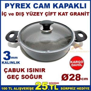 EZME ALÜMİNYUM GRANİT DÖKÜM BASIK TENCERE 28cm