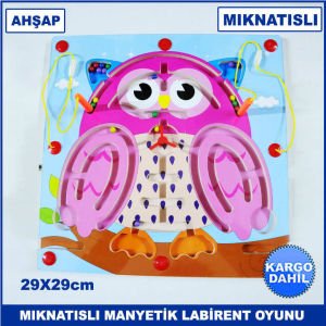 Mıknatıslı Manyetik Ahşap Labirent Oyunu Çoçukların Zeka Gelişimine Yardımcı Eğitici Oyuncak