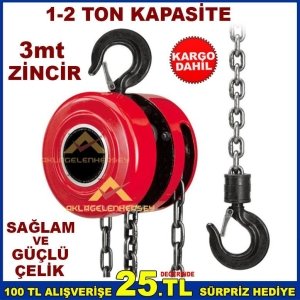 1 TON ZİNCİRLİ VİNÇ CARASKAL 3mt KURBAN KALDIRICI CALASKAL