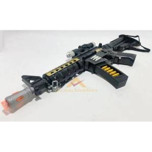 Tarama Sesli Hareketli Şarjör Ve Namlulu Omuz Askılı Büyük Işıklı Tüfek