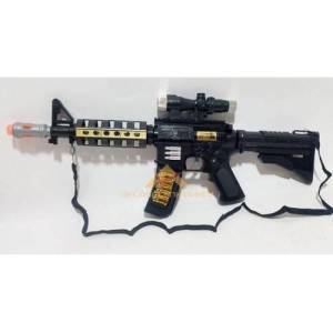 Tarama Sesli Hareketli Şarjör Ve Namlulu Omuz Askılı Büyük Işıklı Tüfek