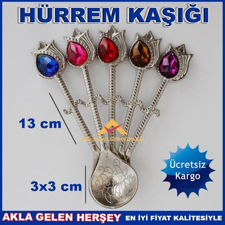 LALELİ ÇİÇEK MOTİFİNDE GÜMÜŞ HÜRREM KAŞIĞI KD
