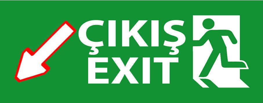 SOL ALT ÇIKIŞ TABELA LEVHASI 10x30x1 cm KANVAS TABLO ŞEKLİNDE DİREKT ASILABİLİR DURUMDA