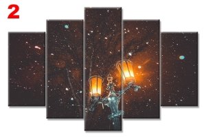 KARLIHAVA SOKAK LAMBASI 7 STİL 5 PARÇALI KANVAS TABLO