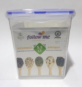 5,5lt Silikon Contalı Sızdırmayan ve Hava Almayan Dikey Derin Saklama Kabı (21x15x15cm)