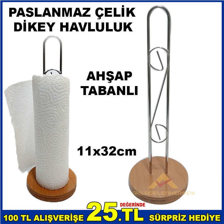 AHŞAP TABANLI PASLANMAZ ÇELİK DİKEY HAVLULUK