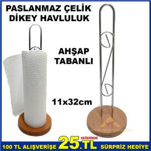 AHŞAP TABANLI PASLANMAZ ÇELİK DİKEY HAVLULUK