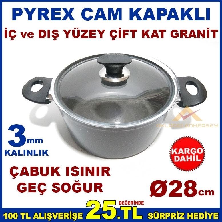 DÖKÜM ALÜMİNYUM DERİN GRANİT TENCERE 28cm