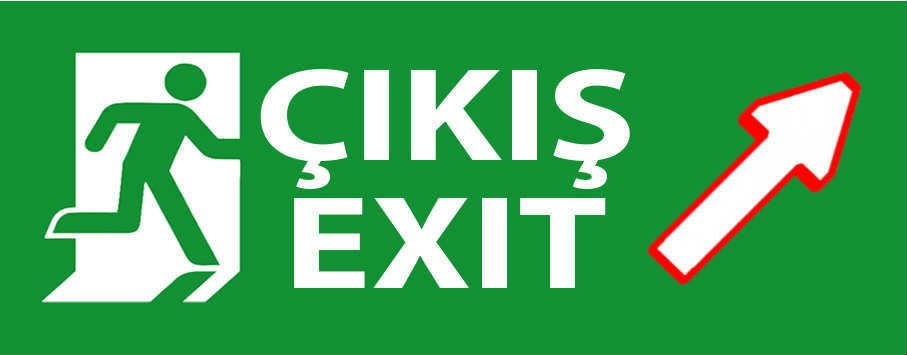 SAĞ ÜST ÇIKIŞ TABELA LEVHASI 10x30x1 cm KANVAS TABLO ŞEKLİNDE DİREKT ASILABİLİR DURUMDA