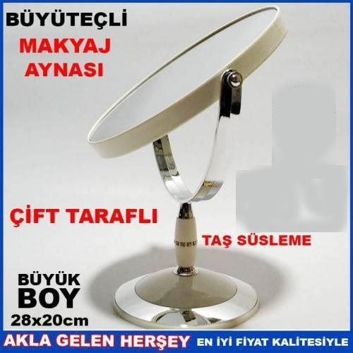 Swarovskı Taş Süsleme Ayaklı Çift Taraflı Ayna Normal Ve Büyüteçl