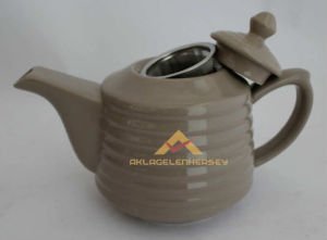 METAL SÜZGEÇLİ DEMLİK 12x11 CM SERAMİK ÇAY POT