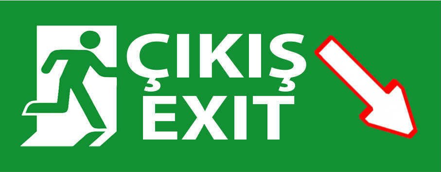 SAĞ ALT ÇIKIŞ TABELA LEVHASI 10x30x1 cm KANVAS TABLO ŞEKLİNDE DİREKT ASILABİLİR DURUMDA