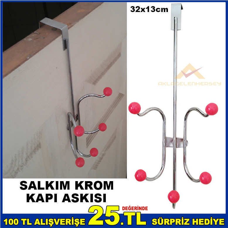 5 ASKILI SALKIM MODEL KROM KAPI ASKISI 32cm