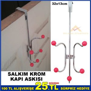 5 ASKILI SALKIM MODEL KROM KAPI ASKISI 32cm