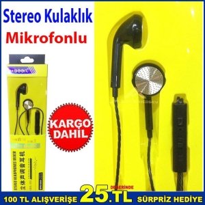 Mikrofonlu Kulaklık Kaliteli Ses Cep Telefon Kulaklığı Stereo