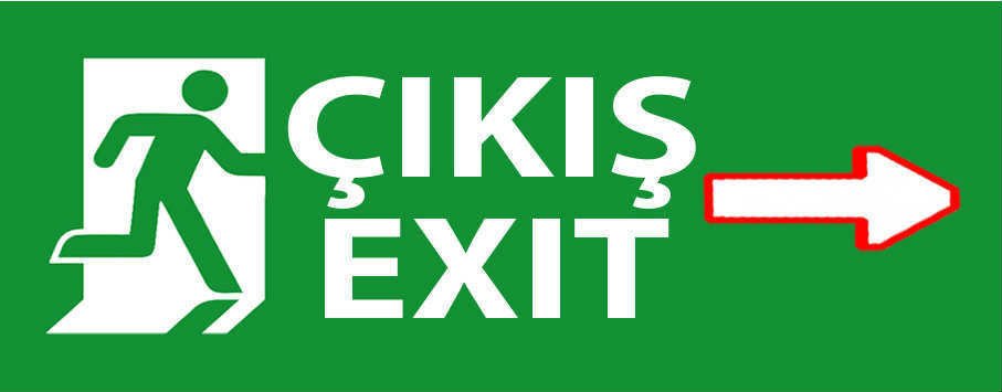 SAĞ ÇIKIŞ TABELA LEVHASI 10x30x1 cm KANVAS TABLO ŞEKLİNDE DİREKT ASILABİLİR DURUMDA