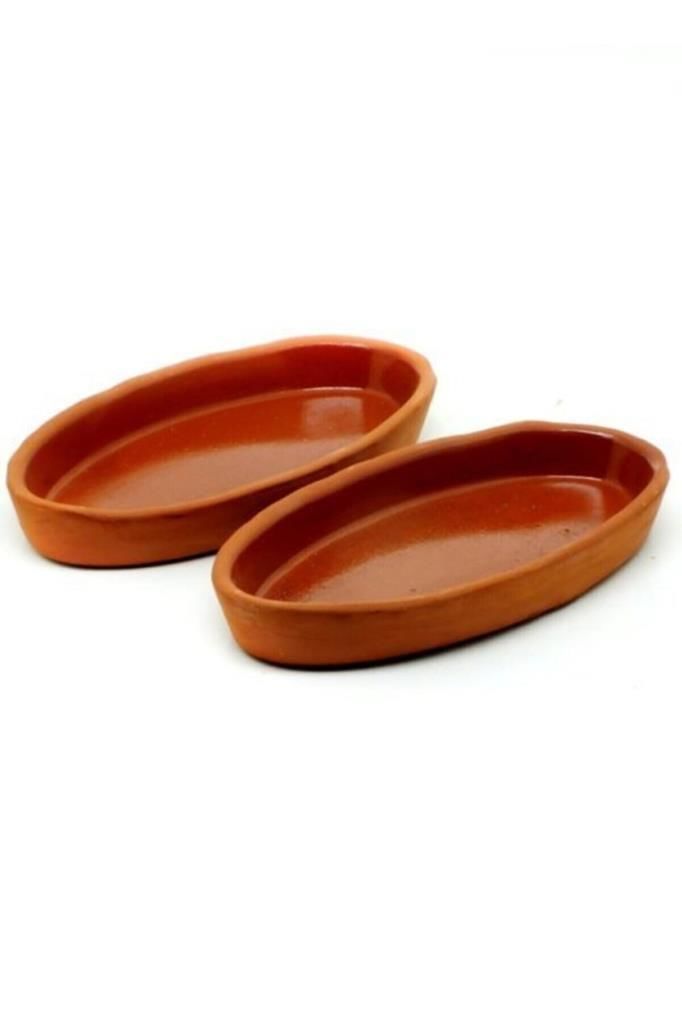 Toprak Oval Güveç Kayık Küçük 2 Li 18 cm Kaliteli Uzun Ömürlü