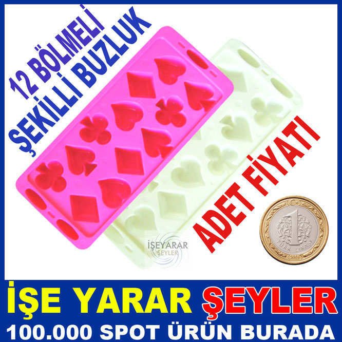 12 BÖLMELİ ŞEKİLLİ KALİTELİ BUZLUK KALIBI