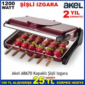 AKEL OCAKBAŞI ELEKTİRİKLİ ŞİŞLİ IZGARA 1200W