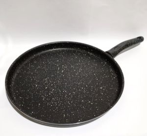 32cm Tek Saplı Granit Gözleme Bazlama Krep Tavası 2cm Az Derin Alüminyum üzeri Granit Kaplı Sığ Tava