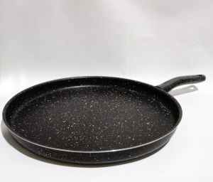 32cm Tek Saplı Granit Gözleme Bazlama Krep Tavası 2cm Az Derin Alüminyum üzeri Granit Kaplı Sığ Tava