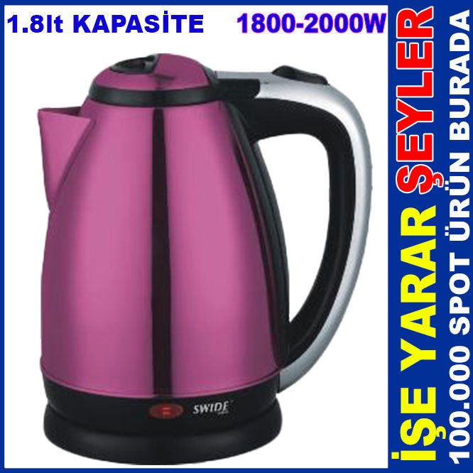 1.8lt SU ISITICI 2000W PASLANMAZ ÇELİK KETTLE
