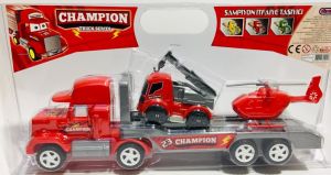 3'lü Oyuncak Şapkalı Tır İtfaiye Araba Seti Eğitici Öğretici Mini Oyuncak