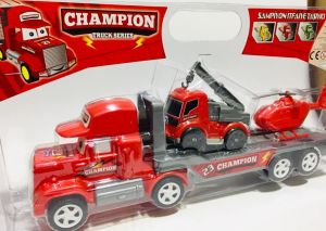 3'lü Oyuncak Şapkalı Tır İtfaiye Araba Seti Eğitici Öğretici Mini Oyuncak