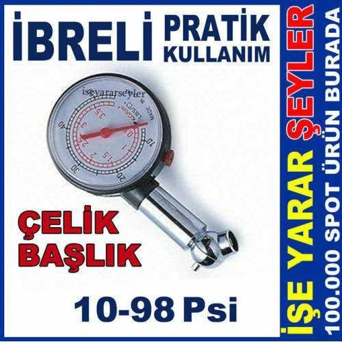 Saatli Basınç Ölçer Saatli İbreli Oto Lastik Basıncı Ölçer Hata Yapmayan Cep Tipi Hava Ölçme Aleti